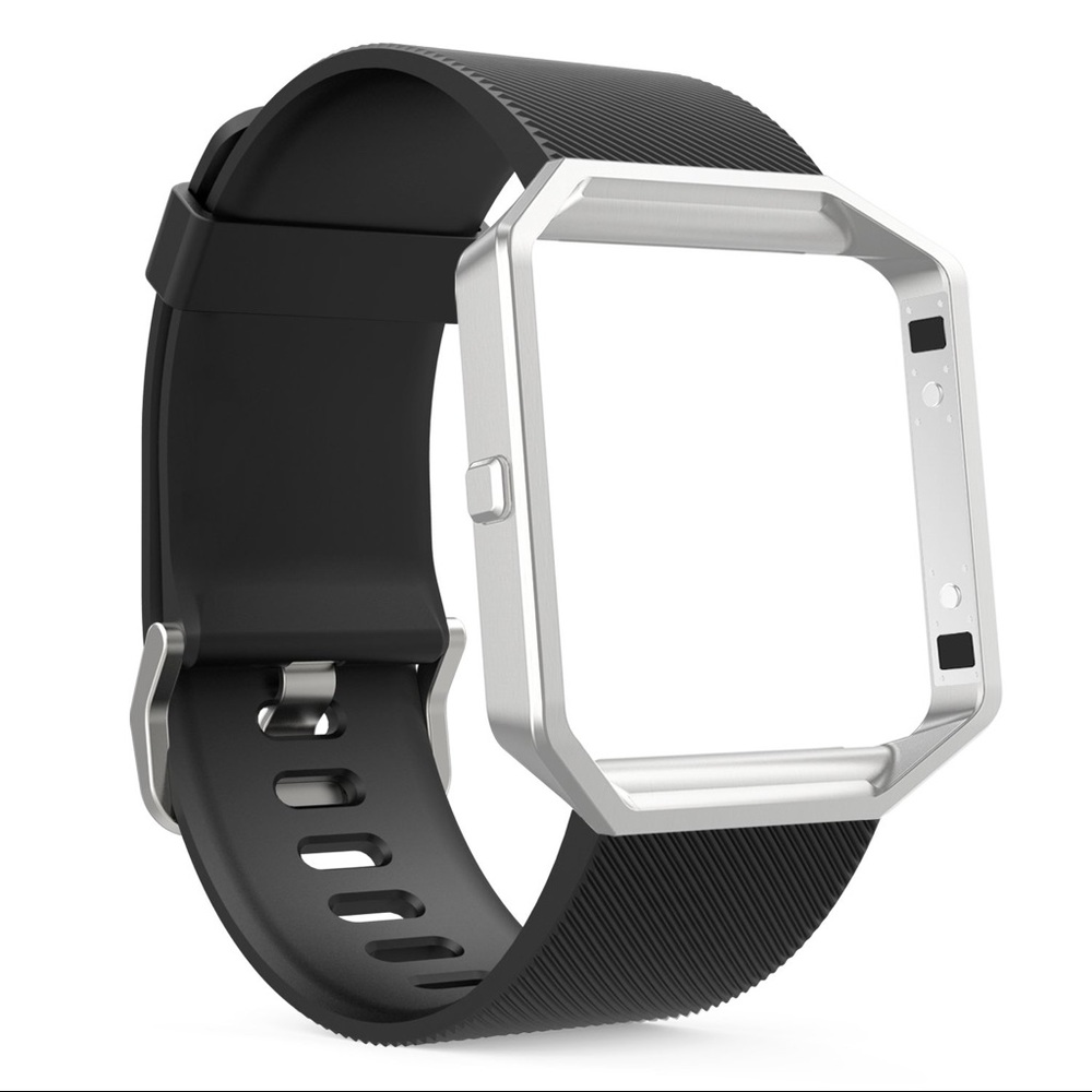 For Fitbit Black Silicone Replacement Band